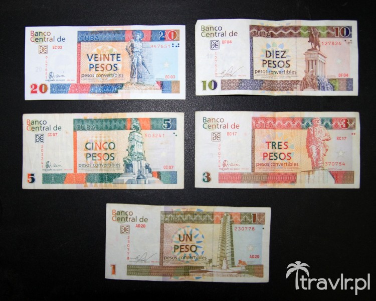 Banknoty Peso Cubano Convertible