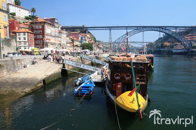Colourful boats on the Douro river