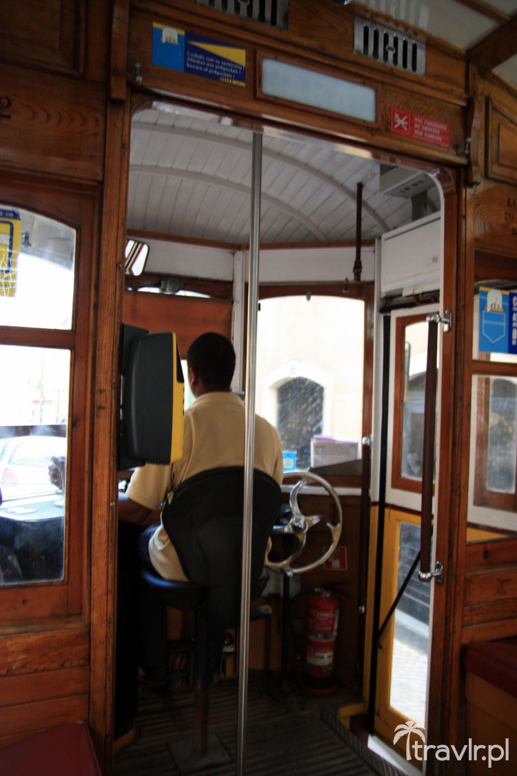 Inside an old Lisbon tram