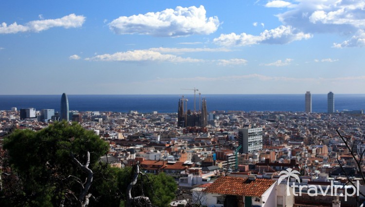 Panorama Barcelony widziana z Parku Guell